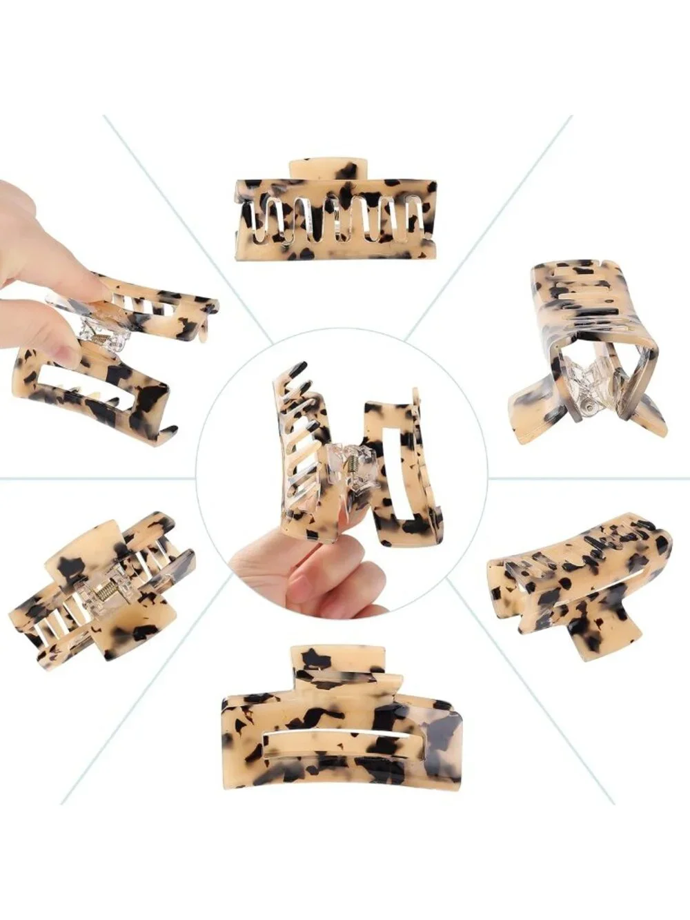 8 Pcs Claw Hair Clips - 3 Inch Stylish Hair Accessories for Women, Perfect Hold